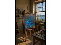 Yunus balığı tuval tablo