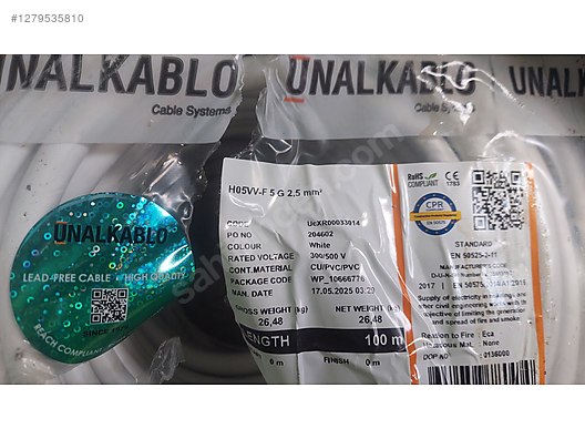 5×2.5 TTR ÜNAL KABLO - Kablo ve Yapı Malzemeleri sahibinden.com'da