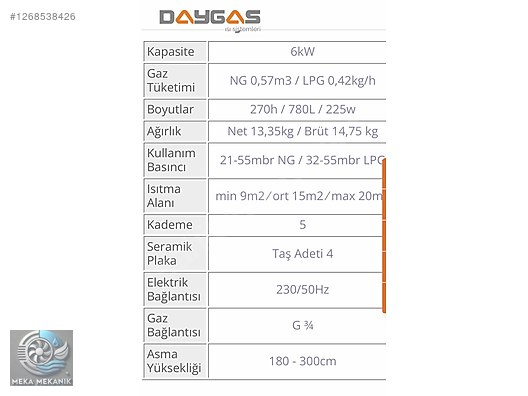 İkinci El ve Sıfır Alışveriş / Bahçe & Yapı Market / Yapı Malzemeleri / Isıtma / Açık Alan Isıtma