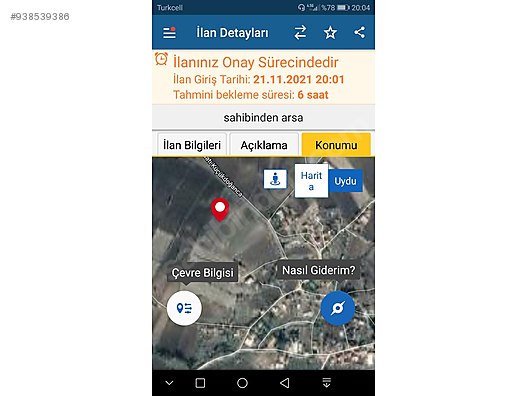 sahibinden arsa satilik arsa ilanlari sahibinden com da 938539386