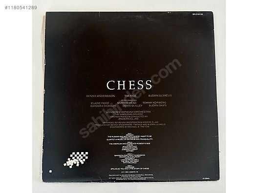Benny Andersson,Tim Rice,Björn Ulvaeus Chess Dönem Baskı Plak - Müzik ...