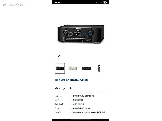 marantz AVサラウンドレシーバー SR6006 Marantz SR 6006(acil) sahibinden.comda - 1306541479
