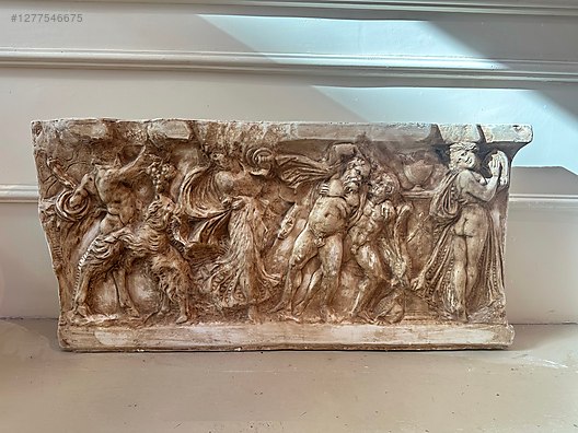 Dionysos Şenlikleri Betimlemeli Alçı Yunan Roma Friz Rölyef