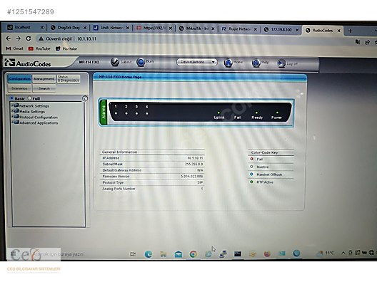 Audiocodes MP-114 4Port FXO Voip Gateway - Voip Gateway ilanları uygun fiyatlarıyla sahibinden.com'da