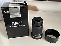 Canon RF-S 55-210mm f/5-7.1 STM Lens + JJC Parasoley + UV Filtre