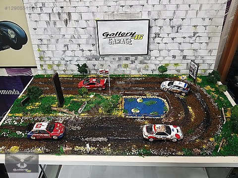 TMO559 1960 monte carloレーシングジオラマ　LLEDO 1/43 4 ARAÇLI MONTE CARLO RALLY DİORAMA ÇAMURLU ZEMİN 70X40 on