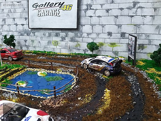 1/43 4 ARAÇLI MONTE CARLO RALLY DİORAMA ÇAMURLU ZEMİN 70X40 on