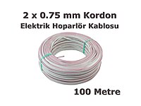 2X0,75 Kordon Kablo Elektrik Hoparlör Kablosu -100MT #1249551724