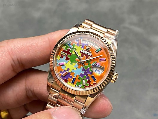 趣味 ROLEX MANIA 2020 Rolex / Rolex Day-Date 36mm Puzzle Dial ETA Mekanizma Full Set on