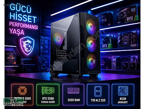 PC-OEM / R5 5500 | RTX 5060 | 32GB Ram | 1TB M2 | Hazır FPS Odaklı