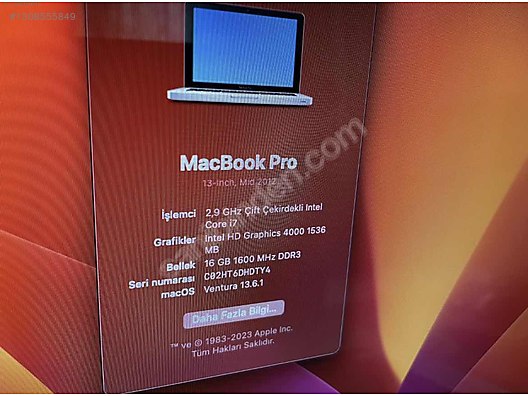 Apple Macbook / 16GB RAM İ7 2.9Ghz Macbook PRO 13