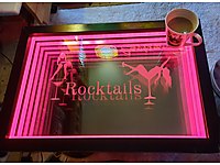 rocktails sonsuzluk aynası sehpa rgb led kumandalı tabela
