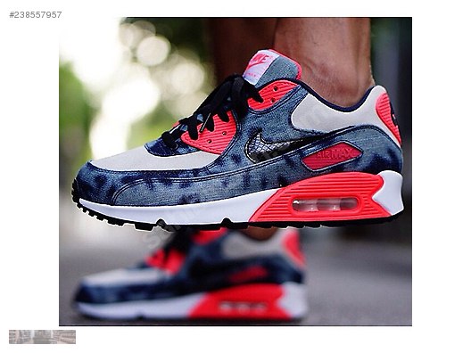 Athletic & Outdoor NIKE AIR MAX 90 ATMOS BLEACHED WASHED Nike Air Max 90 Infrared Bleached Denim x Atmos Washed QS