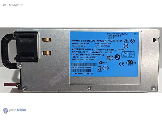 HP DL360 DL380 G6 G7 G8 UYUMLU 460W SUNUCU POWER SUPPLY sahibinden ...
