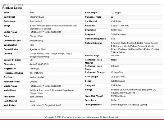 Fender Elektro Gitar
