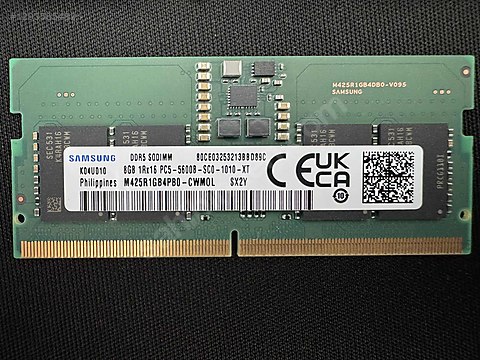 Samsung DDR5 SODIMM 8GB 1Rx16 PC5-5600B-SCO-1010-XT sahibinden