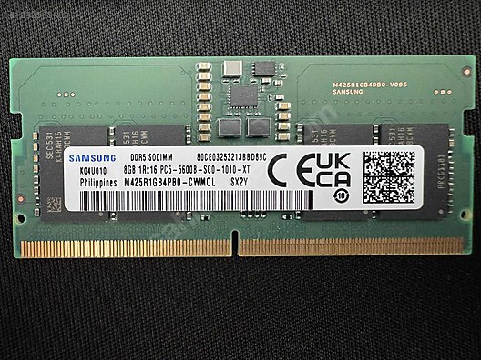 Samsung DDR5 SODIMM 8GB 1Rx16 PC5-5600B-SCO-1010-XT sahibinden