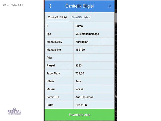 BURSA MUSTAFAKEMALPAŞA KARAOĞLAN 'DA İMARLI ARSA/KAT KARŞILIĞI