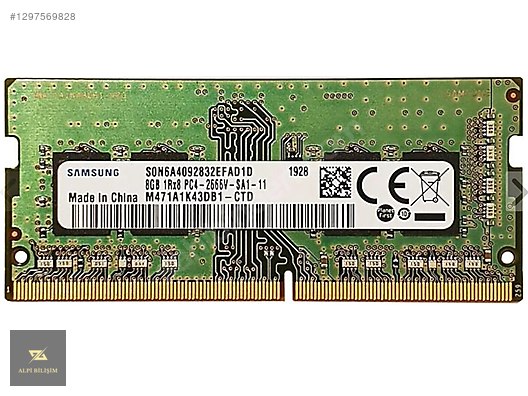 Samsung 8 GB 2666 MHz SODIMM M471A1K43DB1-CTD DDR4 Ram sahibinden