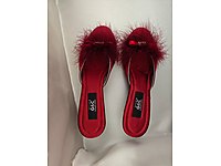 Bordo tüylü terlik 39 numara