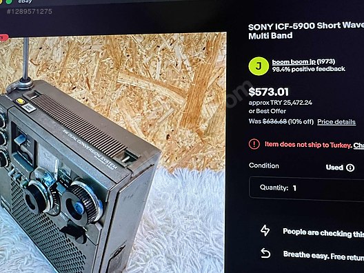 Sony Analog Portatif Radyo - SONY ICF-5900W ÖRJİNAL JAPAN MENŞELİ