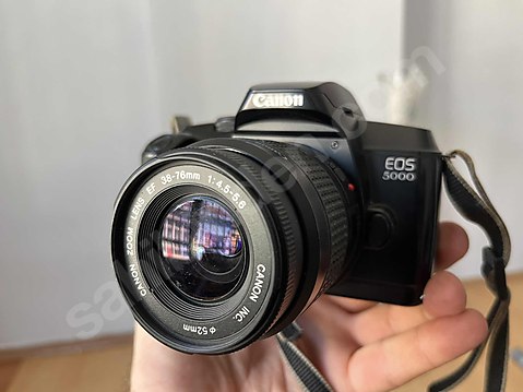 Canon EOS 5000 fotoğraf makinası (filimli)+Flaş