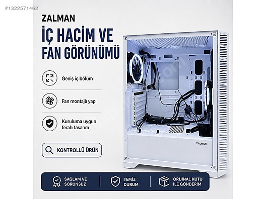 Zalman Z3 Iceberg White ATX Mid Tower Oyuncu Kasası sahibinden