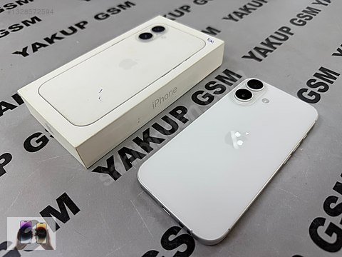 Apple / iPhone 16 / İPHONE 16 128 GB BEYAZ PİL % 95 HATASIZ