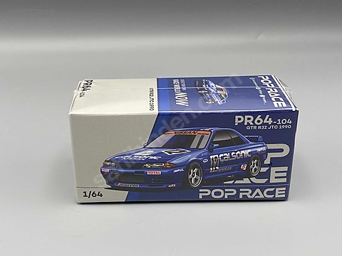 【新品未開封】POP RACE 上海GTR R32 JTC 1990 Pop Race 1:64 - NISSAN SKYLINE GT-R R32 JTC 1990 CALSONIC