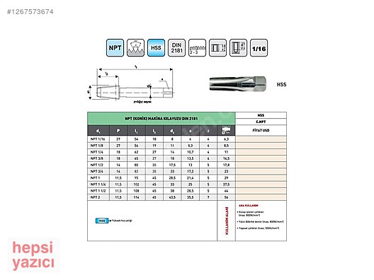 İkinci El ve Sıfır Alışveriş / Bahçe & Yapı Market / El Aletleri / Kılavuz & Pafta
