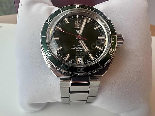 Vostok / VOSTOK AMPHIBIA NEPTUN 2416/960896 YEŞİL KADRAN ÇİZİKSİZ