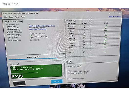 Intel Core i5-4570S 2.90GHz 4 Çekirdek LGA1150 İşlemci sahibinden
