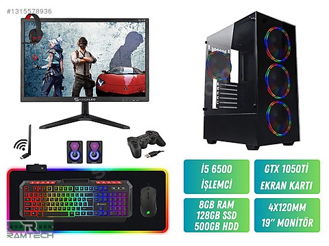 Toplama / İ5 6500 8GB DDR4 128GB SSD 500GB HDD GTX 1050Ti 19
