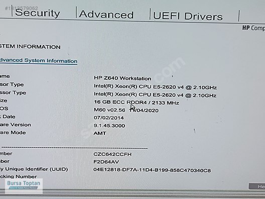 hp z640 workstation 32gb ram çift işlemcili e5 2620 v4 26900tl