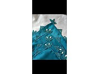 Dantel Detaylı Turkuaz Kadın Fular