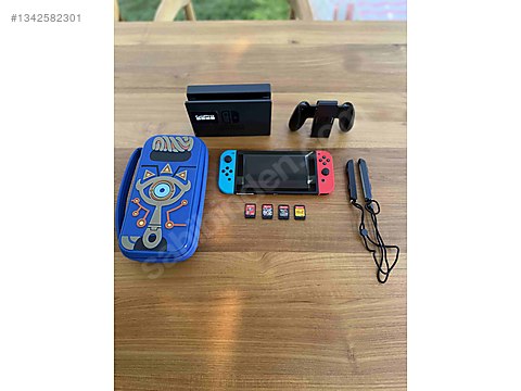 Nintendo Switch V2 HAC-001(-01) + 4 Oyun + 128GB + Dock + Çanta on