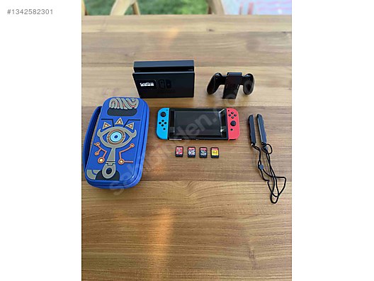 Nintendo Switch V2 HAC-001(-01) + 4 Oyun + 128GB + Dock + Çanta on