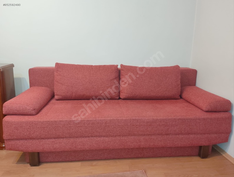 Bordo Kelebek Mobilya 3 Kişilik Ugo Promo AçYat (Sırtı Hareketl