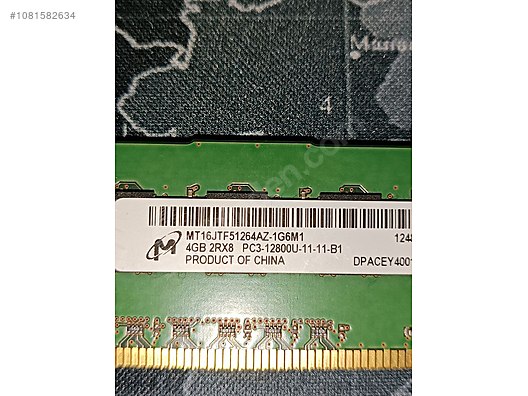 Micron mt16jtf51264az-1g6m1 4Gb 1600MHz - RAM Bellek ve Tüm Masaüstü ...