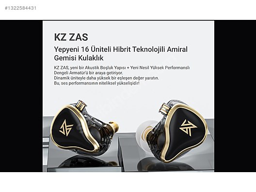KZ ZAS - 7+1 Basshead iem kulaklık, Beyaz Renk - Oyuncu Kulaklığı