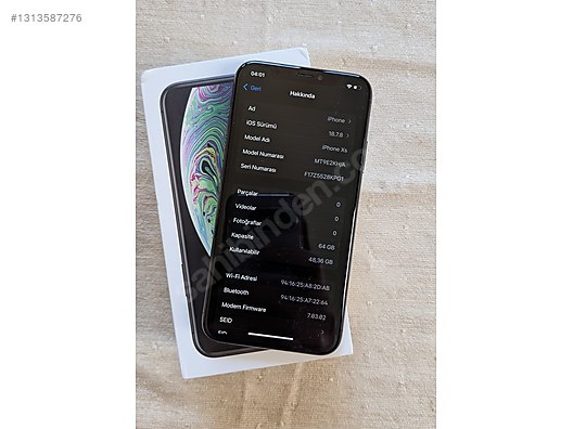 Apple / iPhone XS / iPhone XS 64GB Siyah, İlk Sahibinden Kutulu