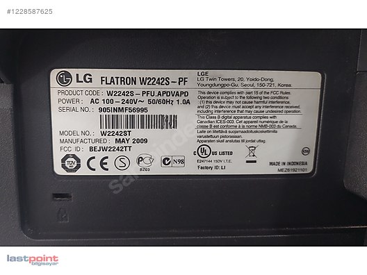 LG FLATRON 22 İNÇ W2242S-PF VGA ARIZALI MONİTÖR LCD KIRIK DEĞİL ...