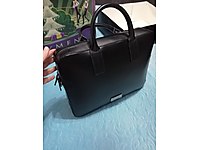 Beymen stripe siyah erkek deri laptop çantası