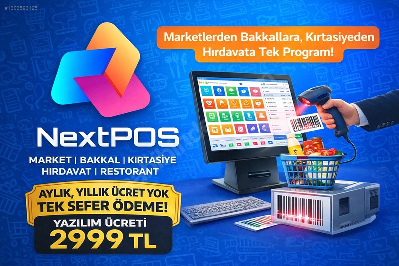 NextPOS Barkod Sistem Yazılımı sahibinden.comda - 1303593125
