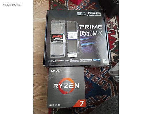 【新品未開封】Ryzen 7 5700X & ASUS B550Mセット Ryzen 7 5700x Asus Prime B550M K 32GB DDR4 Ram SET Satışta