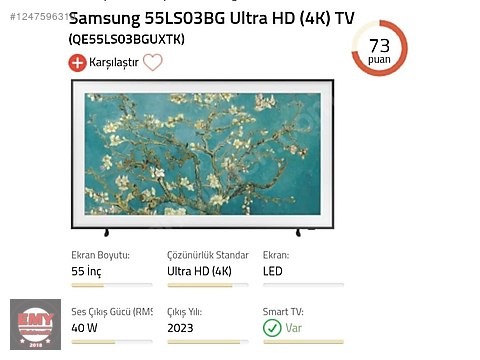 ESKİYİ GETİR YENİYİ GÖTÜR KAMPANYASI SAMSUNG 55 İNÇ THE FRAME TV