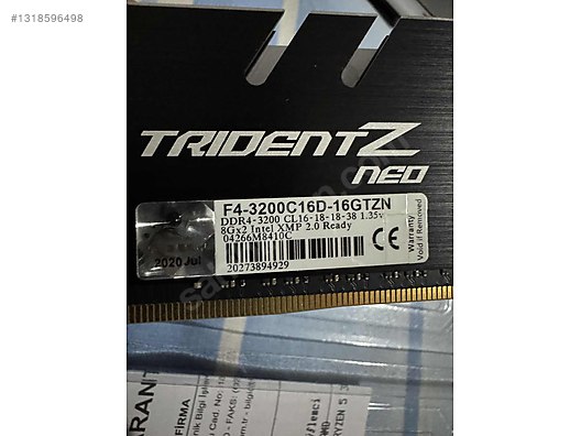 Trident z neo 8x2 16 gb 3200 mhz dual kit ram sahibinden.comda