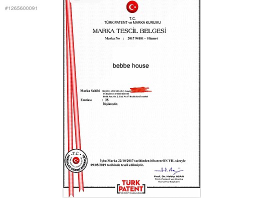 Satılık Tescilli Marka Bebbehouse (25-35 Sınıf + Web Sitesi) - Satılık Marka İlanları sahibinden.com'da