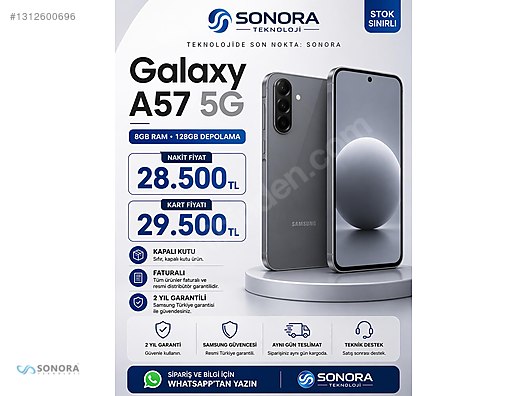 128 GB Gri Samsung Galaxy A57 Cep Telefonu - 1312600696