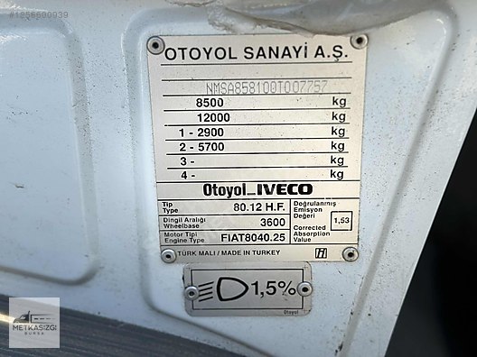 Vasıta / Ticari Araçlar / Kamyon & Kamyonet / Iveco / 80 / 80.12